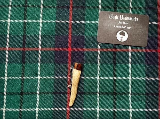 Cocobolo and stag kilt pin