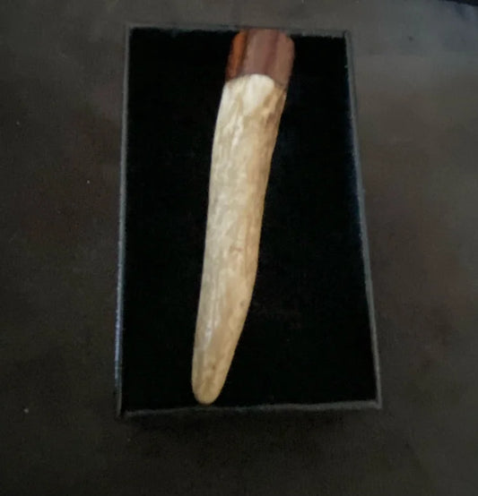 Cocobolo and stag kilt pin